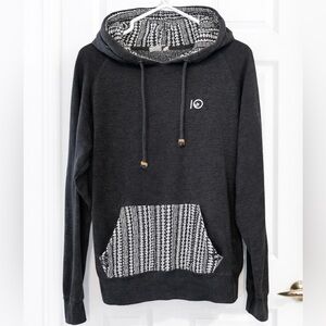 Grey Hoodie with boho Patterned Accents by Tentree